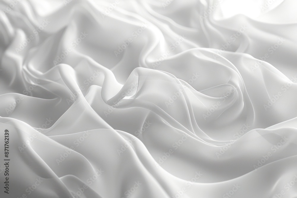 A white fabric with a pattern of a wave A white fabric with a pattern of a wave