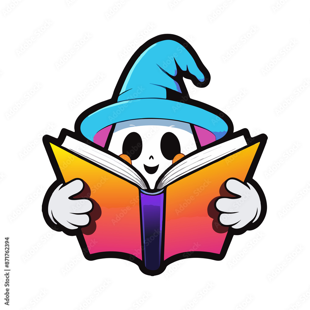 halloween ghost reading a big book halloween ghost reading a big book