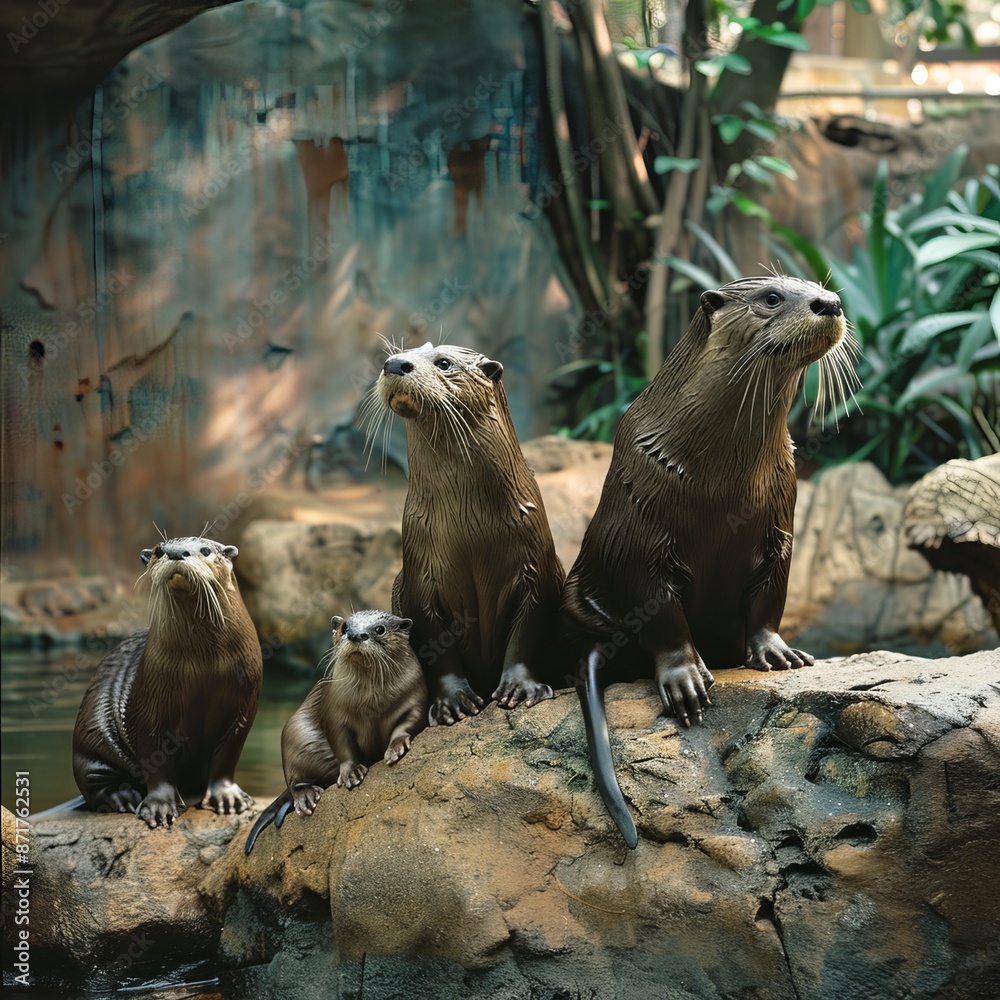 Fototapeta premium Sunset over a lake filled with water lily, Pantanal Brazil. Generative AI