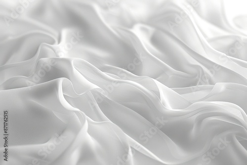 A white fabric with a pattern of waves