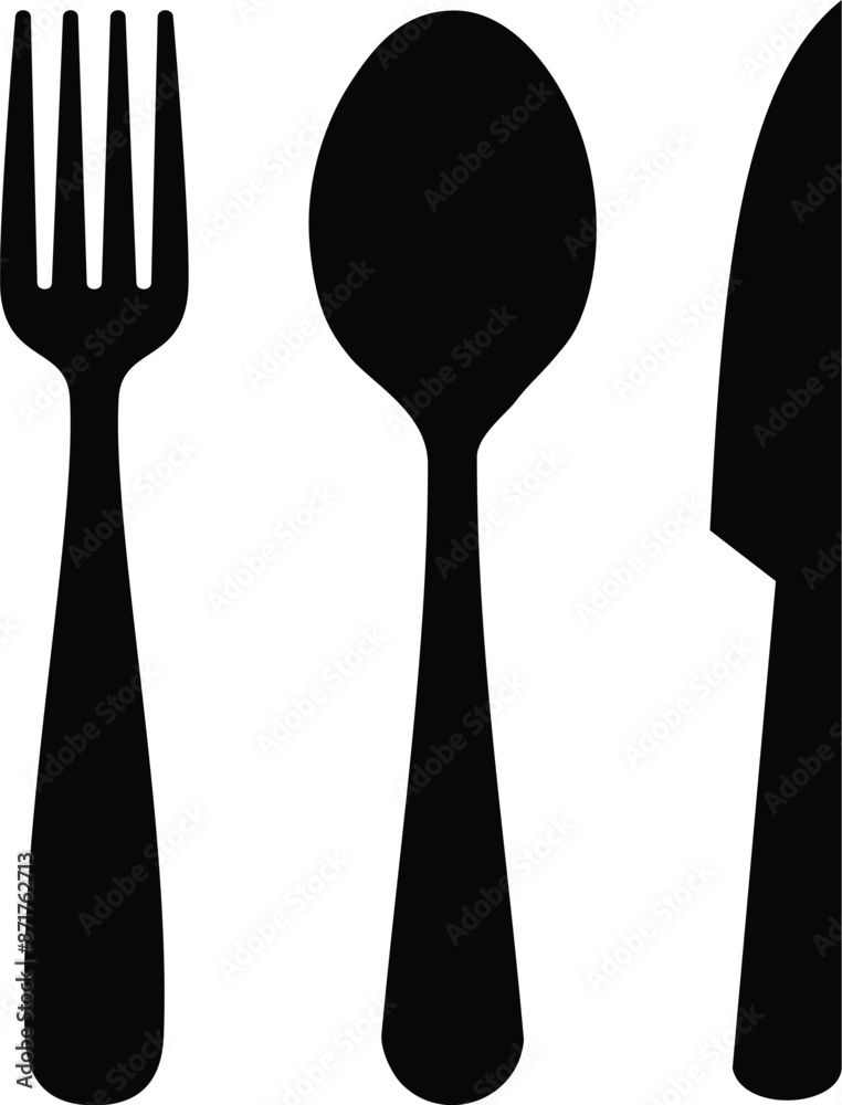 Cutlery icon. Spoon, forks, knife. restaurant business concept, vector illustration Cutlery icon. Spoon, forks, knife. restaurant business concept, vector illustration