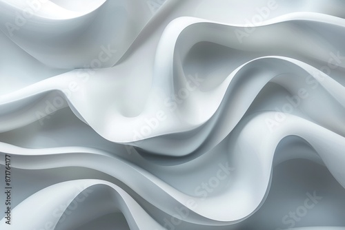 The image is a close up of a white fabric with a wave pattern