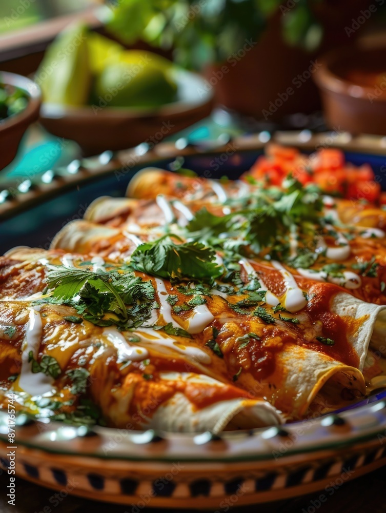 Mexican Food - Enchiladas Plate Mexican Food - Enchiladas Plate