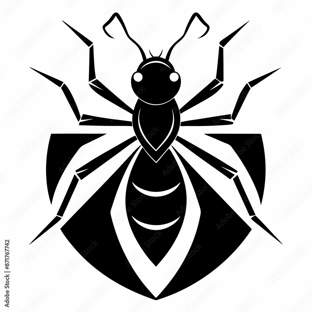Obraz premium ant logo icon black shape white background