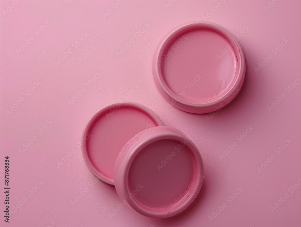 Pink Containers on Pink Surface Pink Containers on Pink Surface