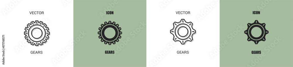 Gears icon line. Gears vector illustration. Gears icon line. Gears vector illustration.