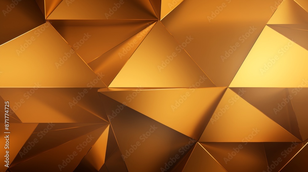 Golden Abstract Geometric Background with Triangular Shapes Golden Abstract Geometric Background with Triangular Shapes