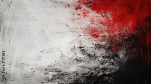 Abstract Red and Black Textured Painting