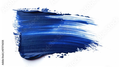 Vivid Blue Brush Stroke Isolated on White Background