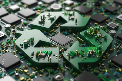 Circular economy lifecycle visualization for electronic devices, circular electronics, sustainable technology