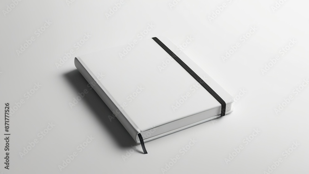 Minimalist white notebook mockup on a clean, white surface, creating a simple yet elegant aesthetic. For design, office supplies, or minimalist lifestyle themes Minimalist white notebook mockup on a clean, white surface, creating a simple yet elegant aesthetic. For design, office supplies, or minimalist lifestyle themes