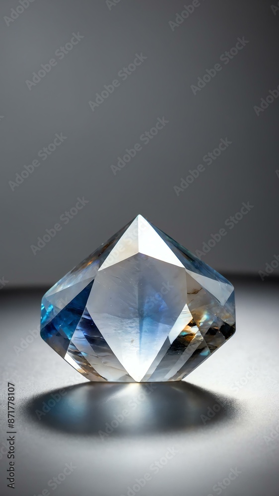 a single moonstone crystal is featured on a pure white background a single moonstone crystal is featured on a pure white background
