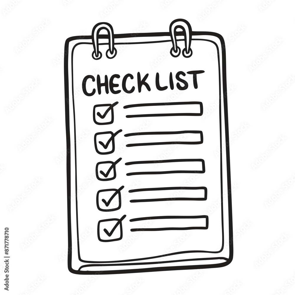 Doodle checklist set. To do, task list with check mark vector illustration. Hand drawn sketch style memo page. Doodle checklist set. To do, task list with check mark vector illustration. Hand drawn sketch style memo page.
