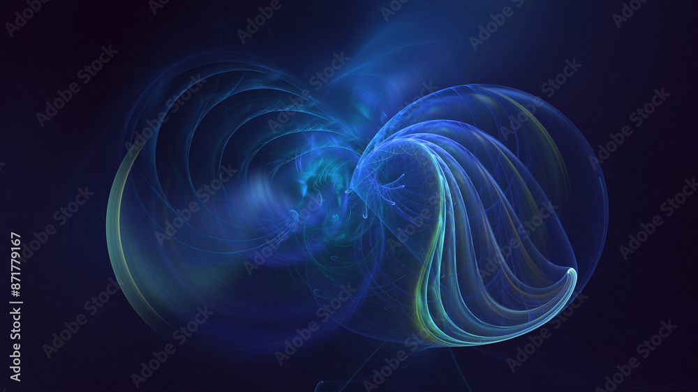 Fototapeta premium 3D manual rendering abstract colorful fractal light background. Its not AI Generatd illustration.
