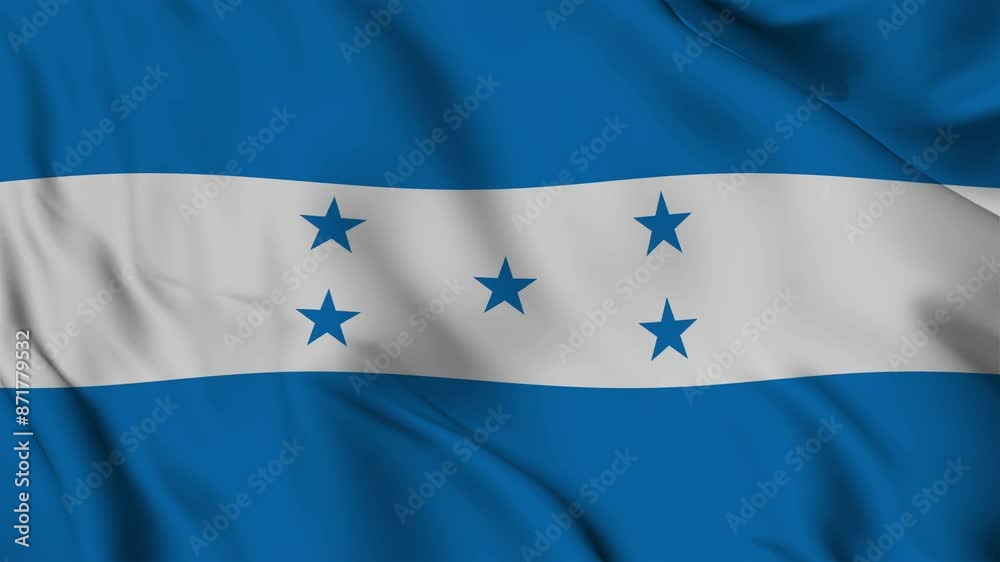 A beautiful view of the Honduras flag video. 3d flag-waving video. Honduras flag 4K resolution.