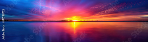 A beautiful sunset over a calm body of water