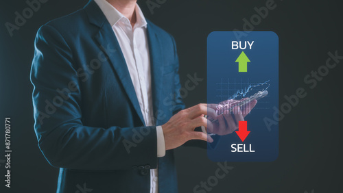 Bild auf Leinwand Stock market or forex trading graph and candlestick chart suitable for financial