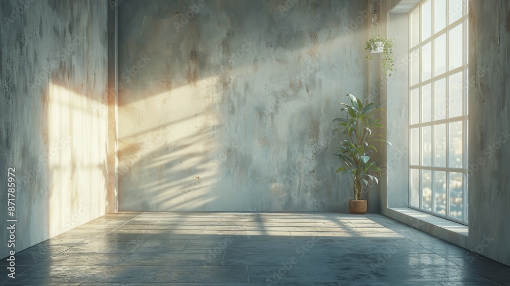 An empty, unadorned room with soft, natural lighting, showcasing the beauty of simplicity and minimalism in interior design. An empty, unadorned room with soft, natural lighting, showcasing the beauty of simplicity and minimalism in interior design.
