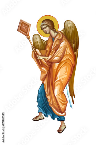 Angel in Byzantine style isolated