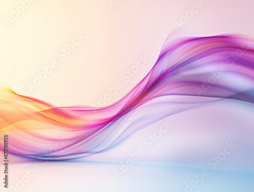 Smooth flowing curves forming an abstract wavy background selective focus, dynamic motion, vibrant, double exposure, gradient backdrop © DuangphonKPR