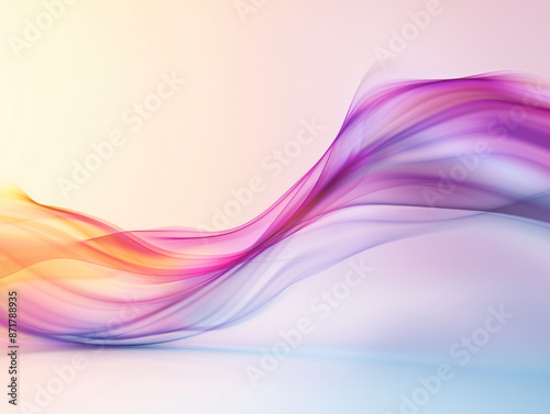 Smooth flowing curves forming an abstract wavy background selective focus, dynamic motion, vibrant, double exposure, gradient backdrop