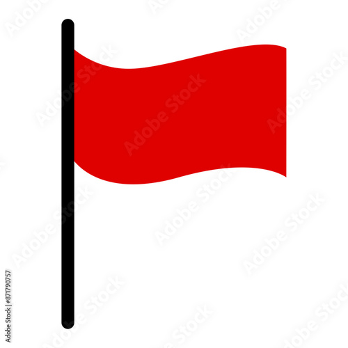 Free Download Wavy Red Flag Vector Illustration | Modern flat red flag icon | Red horizontal waving flag - GFXLoad