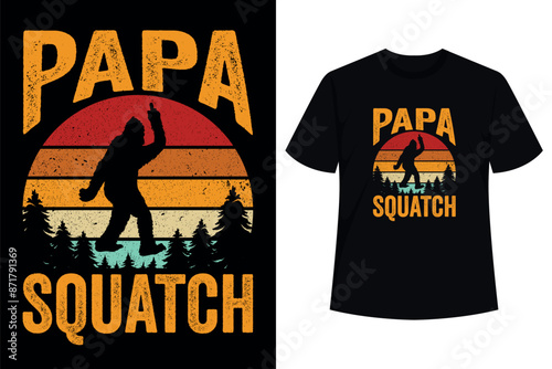 Papa Squatch Shirt - Gifts for Dad Sasquatch Bigfoot
