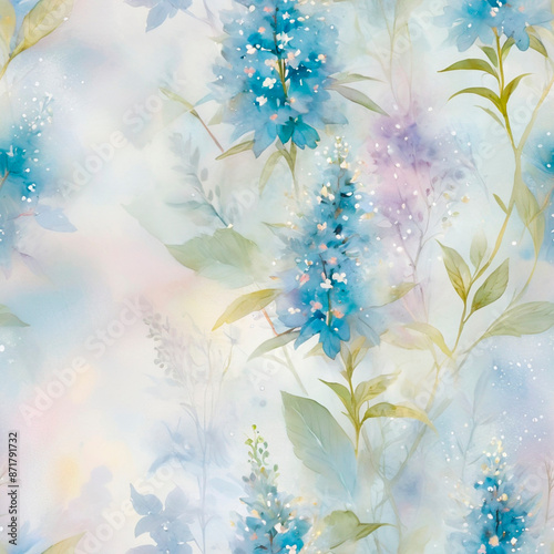 seamless watercolor floral primitive wallpaper