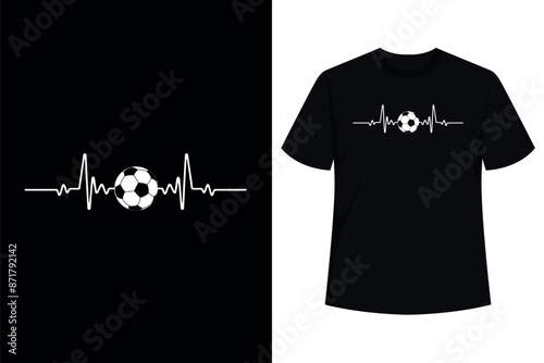 Soccer Heartbeat Soccer Ball Heartbeat T-shirt