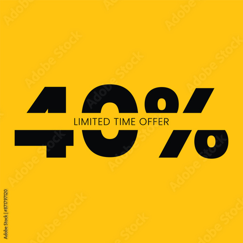 Forty Percent Design (40%). With Yellow and black stock illustrator 