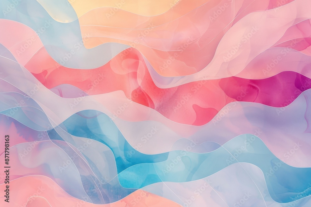 Fototapeta premium Multi pastel layers color background. Cover layout material design template. 