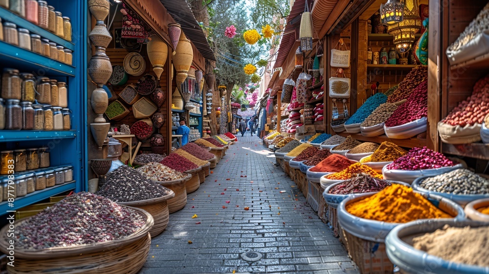 Fototapeta premium Vibrant Spice Market Street
