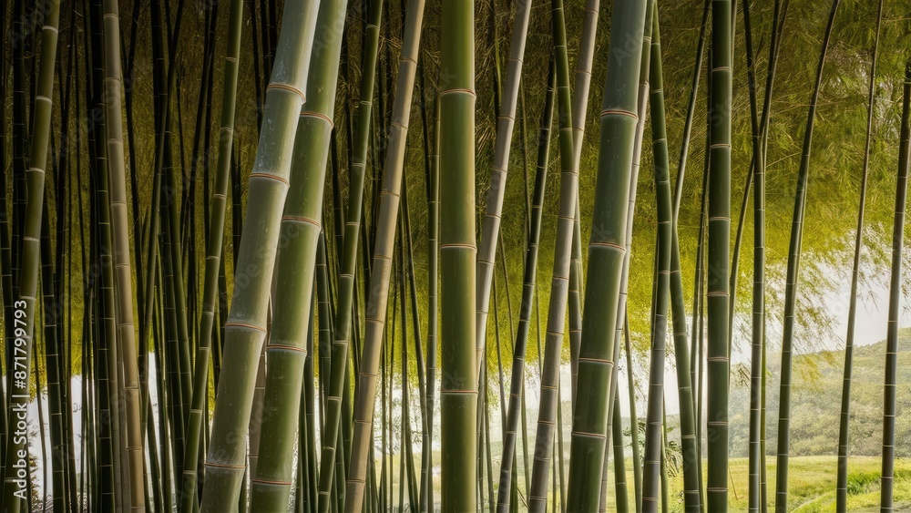 Fototapeta premium Botanical Beauty: A Close-up of Bamboos