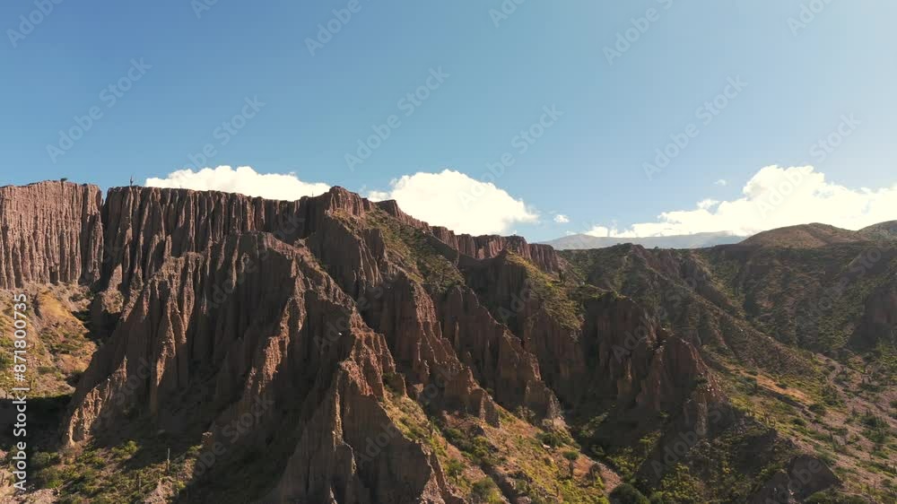 Incredible rock formation in the Andes Mountains of Jujuy, Argentina. Aerial drone 4k view. Incredible rock formation in the Andes Mountains of Jujuy, Argentina. Aerial drone 4k view.