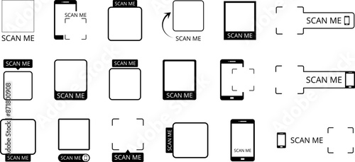 Scan qr code icon. Scan me template Qr code for smartphone. QR code Payment. QR code for payment app. Vector illustration.