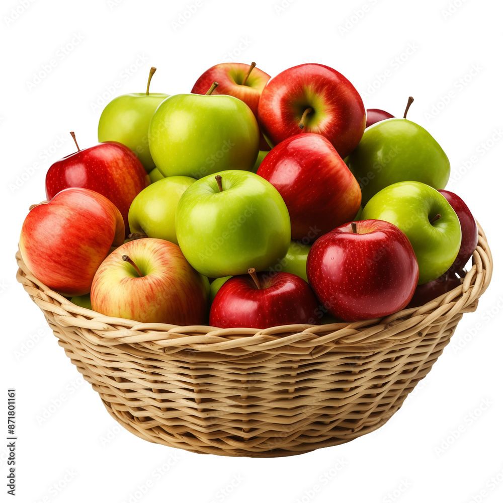 Basket of fresh red and green apples Basket of fresh red and green apples