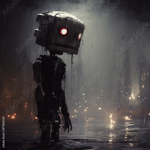 robot in the night