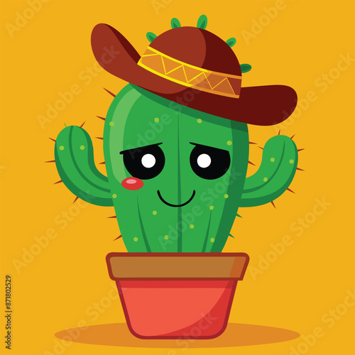 cactus with a pirate hat and eyepatch