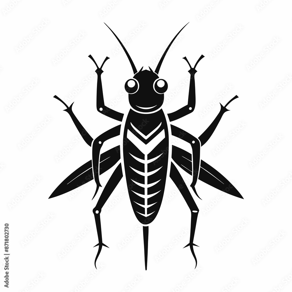 Grasshopper logo icon black shape white background