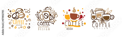 Chocolate and Coffee Original Label and Logo Design Vector Set