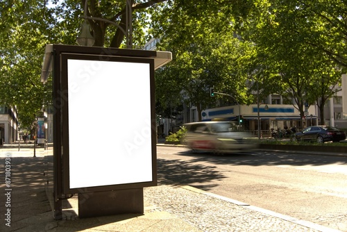 Photography White billboard on a street in Berlin.