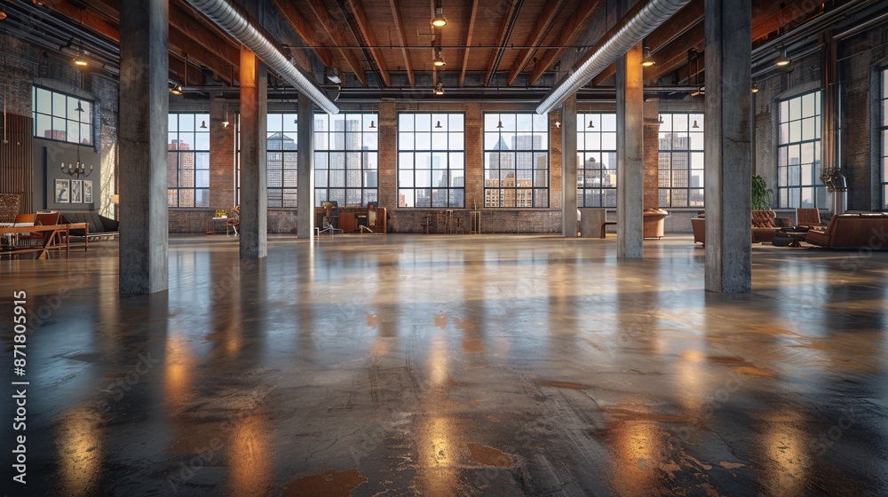 Spacious Industrial Loft with City View Spacious Industrial Loft with City View