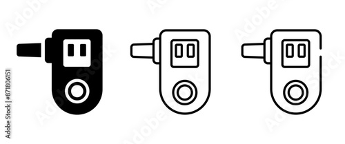 breathalyzer flat vector icons. Breath control sign