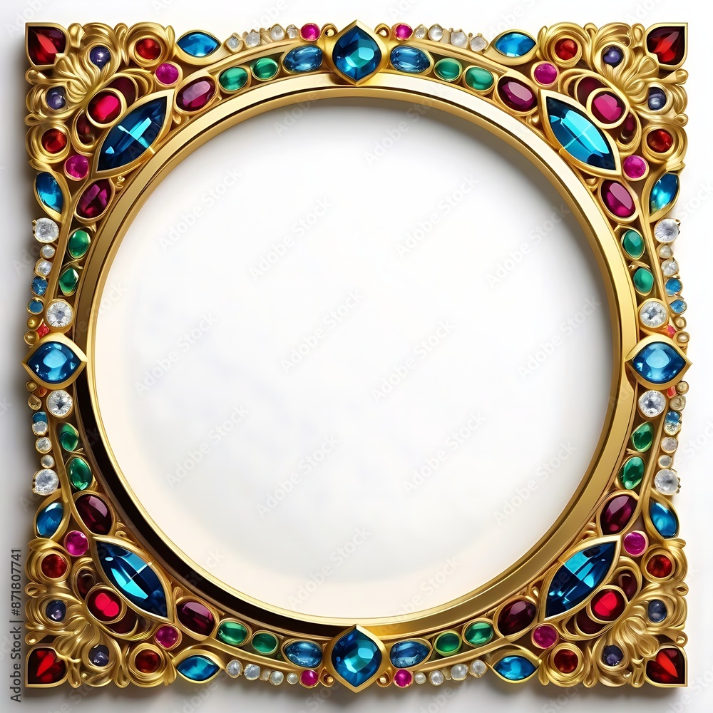 golden frame with luxury gemstones golden frame with luxury gemstones
