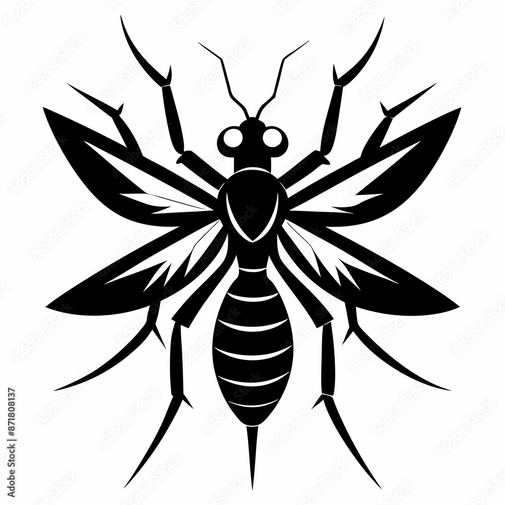 Mosquito logo icon black shape white background