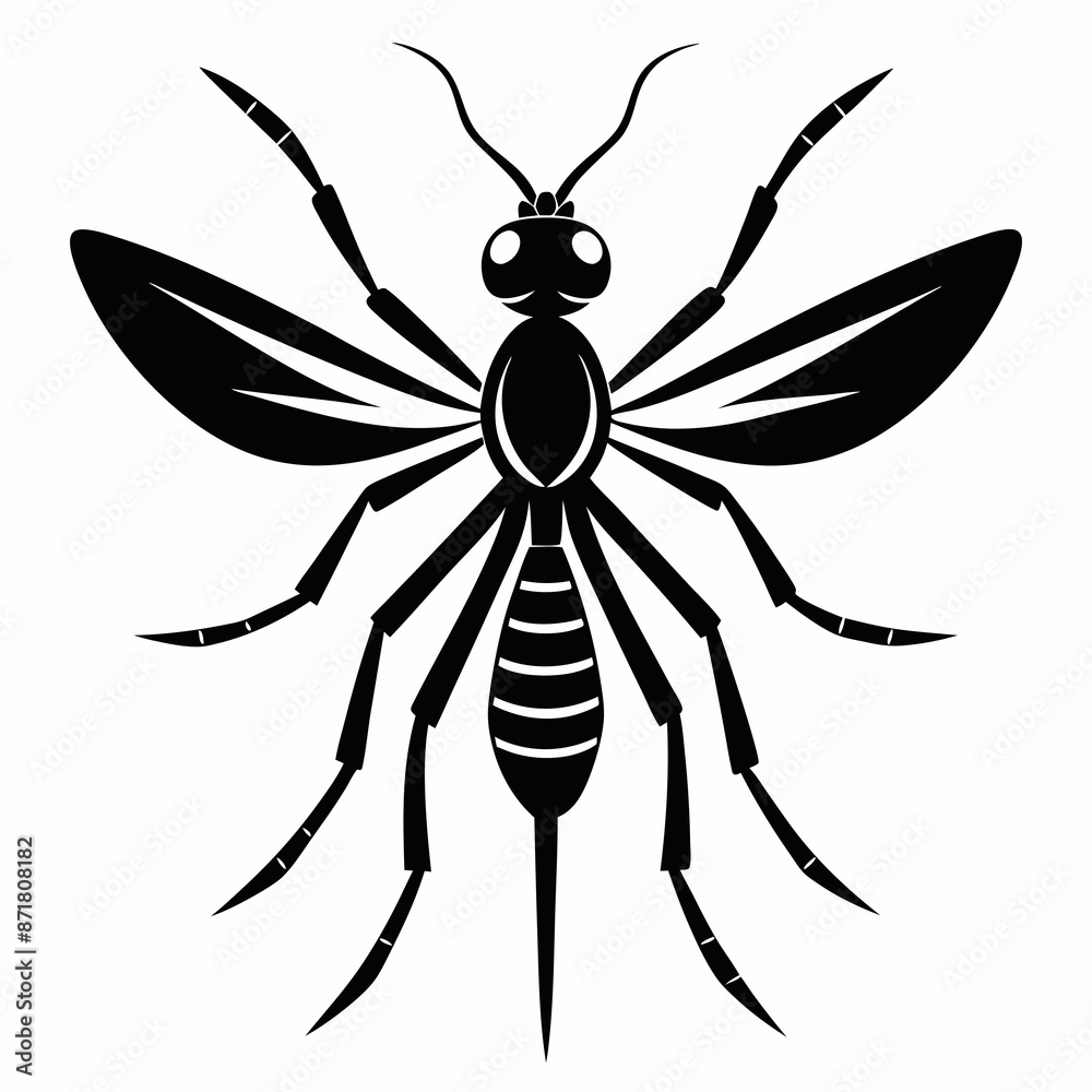 Mosquito logo icon black shape white background Mosquito logo icon black shape white background