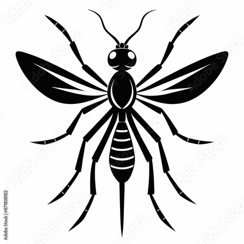 Mosquito logo icon black shape white background