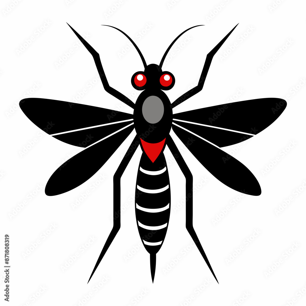Mosquito logo icon black shape white background Mosquito logo icon black shape white background