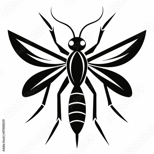 Mosquito logo icon black shape white background