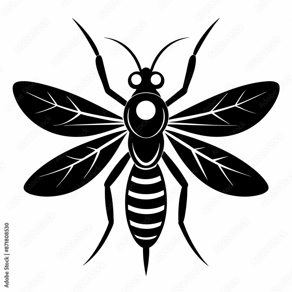 Mosquito logo icon black shape white background